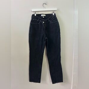 Abercrombie the‎ dad high rise black jeans 26